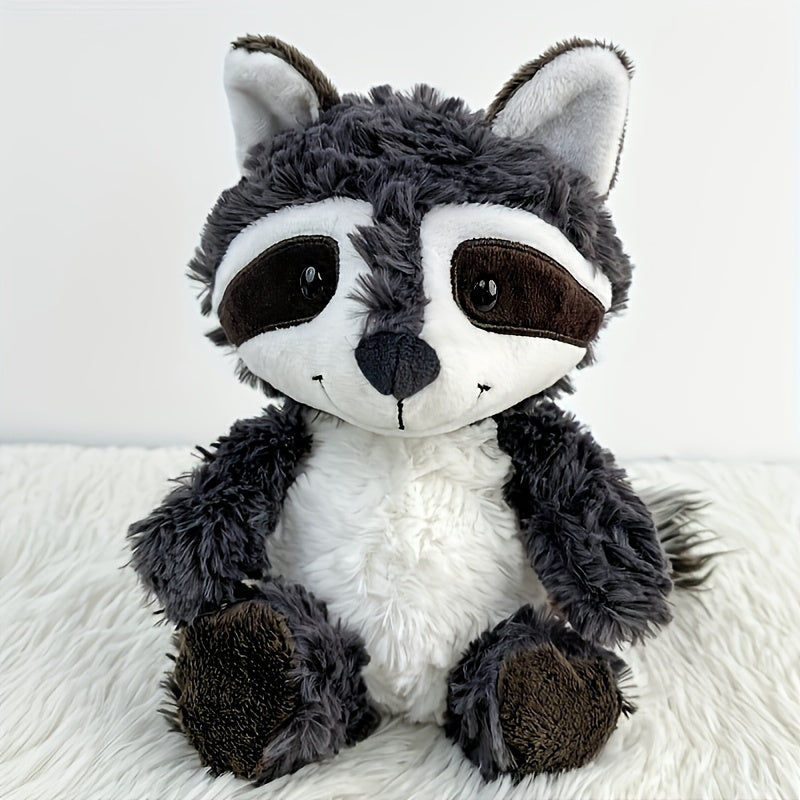 Cute Raccoon Plush Pillow Soft Polyester Stuffed Animal Toy with Long Tail