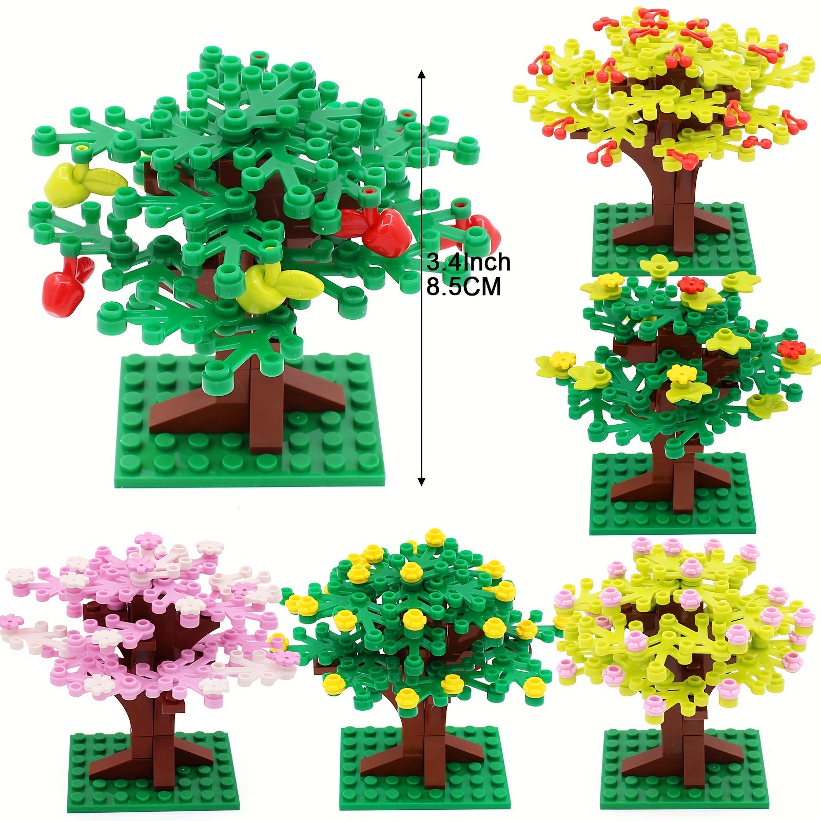DIY Tree Building Blocks Set with 2423 Plant Accessories