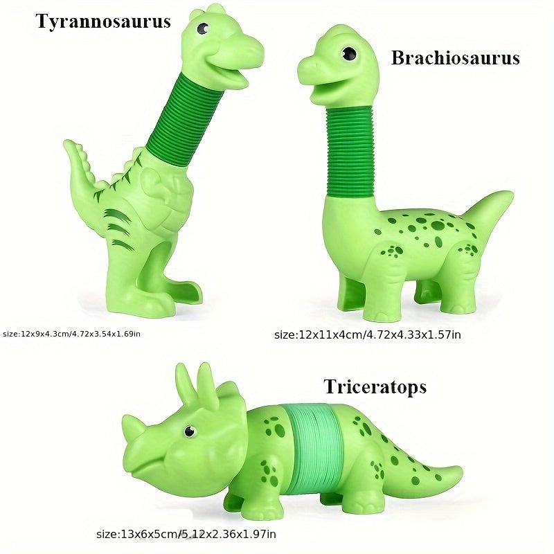 3pcs T Rex Dinosaur Pop Tubes Sensory Toys for Ages 3 8