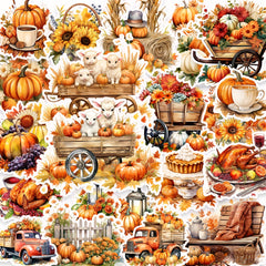 50pcs Thanksgiving Sticker Pack Fall Decorations for Crafts Art Journa