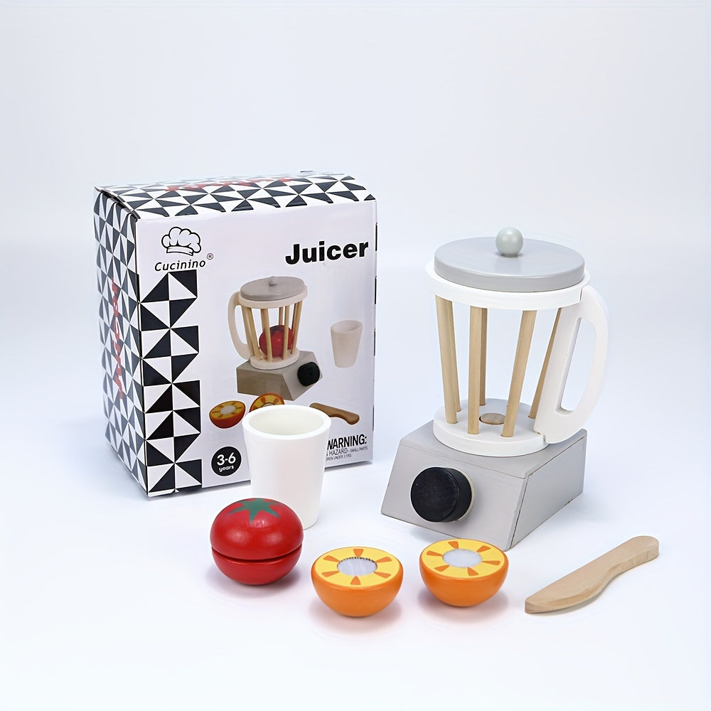 Wooden Kitchen Toy Playsets with Coffee Machine Juicer & Mixer