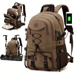 Large Capacity Hiking Backpack with Shoe Compartment and Laptop Sleeve