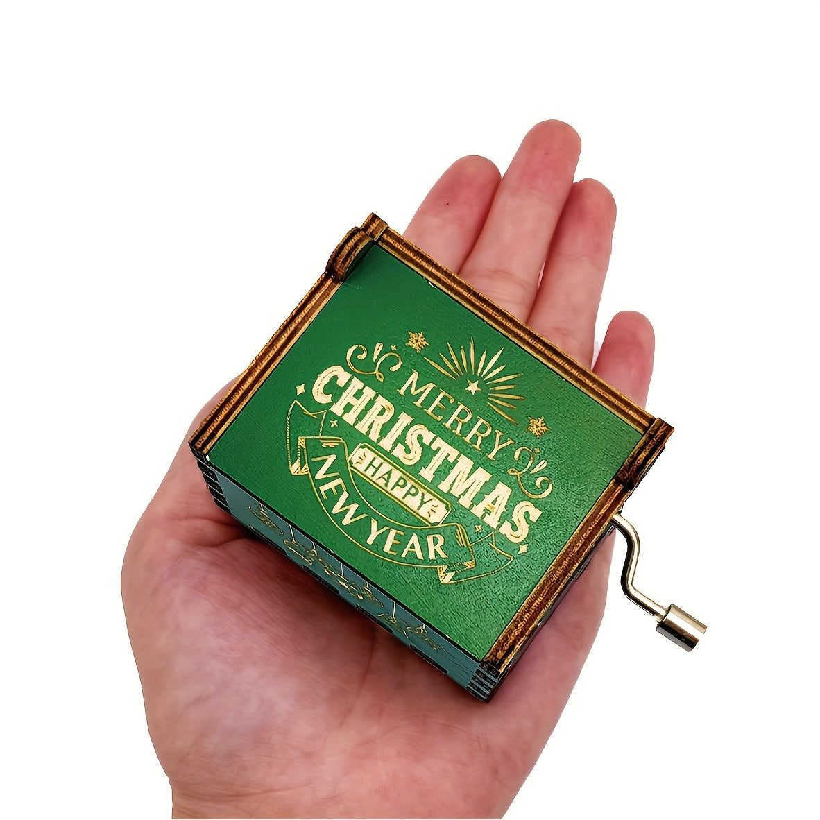 Classic Christmas Tree Hand Cranked Music Box 1pc