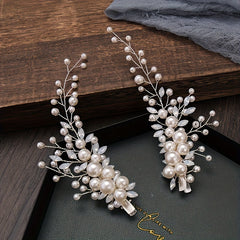 2pcs Pearl Branches Hair Clips Girls Party Fairy Bridal Fresh Hair Accessories
