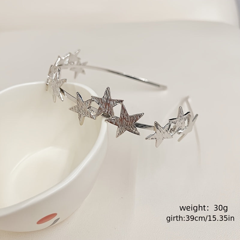 Vintage Inspired Star Geometric Hairband with Leaf Motif