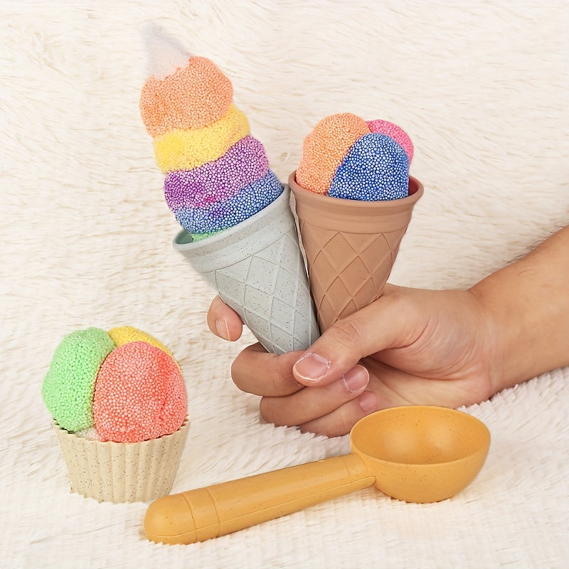 4pcs Beach Ice Cream Tube Spatula Cake Mold Set Plastic Cup Beach Toys