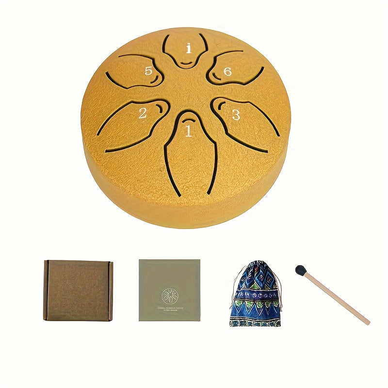 Portable 3 Inch Mini Steel Tongue Drum in Lake Purple Red Golden