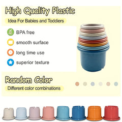 8-Piece Colorful Stacking Cup Toy Set for Babies 0-3 Years