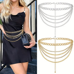 Rhinestone Tassel Waist Chain for Women