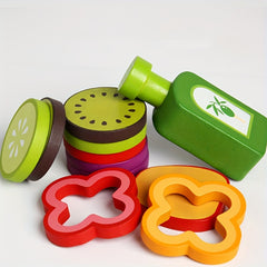 Wooden Salad Kitchen Toy Set - Fun Cognitive Puzzle Game