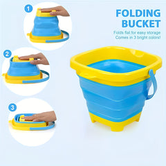 1pc Folding Bucket Silicone Telescopic Bucket Beach Water Play Toy