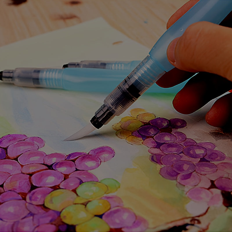 3pcs Watercolor Brush Pen Set Large Capacity Smudge Painting Pen