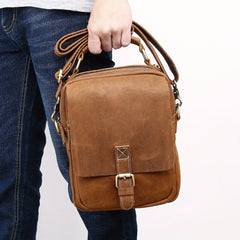 Classic Vintage Leather Messenger Bag Adjustable Strap Crossbody Shoulder Bag