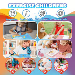 4pcs Reusable Water Coloring Books Paint with Water Educational Tool