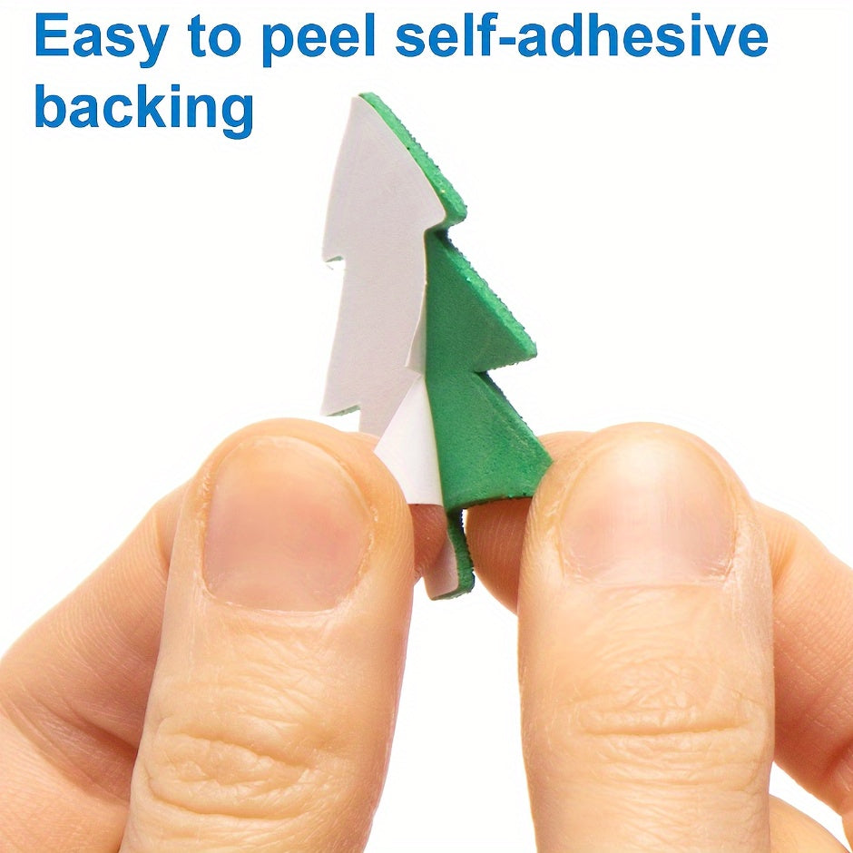 100pcs Christmas Tree Star DIY Foam Stickers Self Adhesive Youngsters's Party C