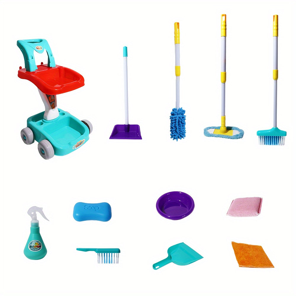 Children's Cleaning Set with Broom Mop Dustpan Brush - Educational Toy