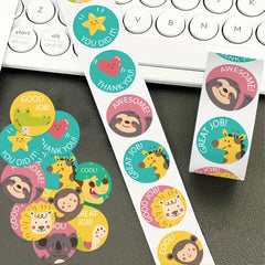 500pcs Teacher Reward Roll Stickers for Notebooks & Laptops