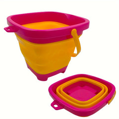 1pc Folding Bucket Silicone Telescopic Bucket Beach Water Play Toy