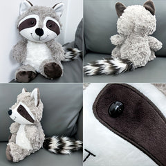Cute Raccoon Plush Pillow Soft Polyester Stuffed Animal Toy with Long Tail
