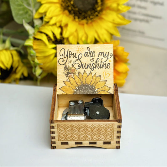 Vintage Hand Crank Music Box You Are My Sunshine Melody