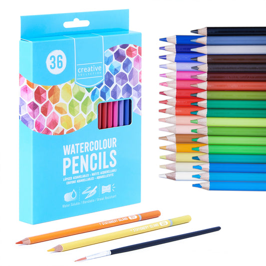 36 Watercolour Pencils Set with Paintbrush