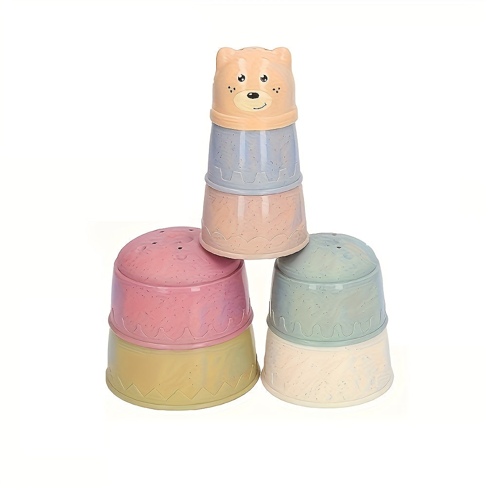 Kids' Bear Stacking Cups Set Family Beach Play Assorted Colors