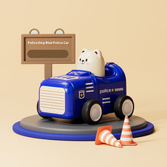 Kids' Cartoon Animal Cars Inertia Toy Vehicles Red Yellow