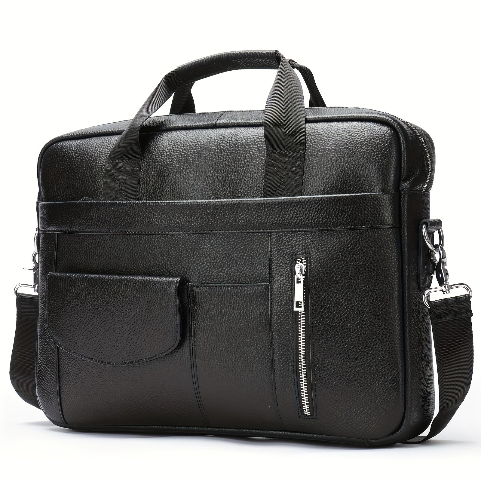 Men's Leather Briefcase Shoulder Bag Classic Large Capacity Crossbody Bags