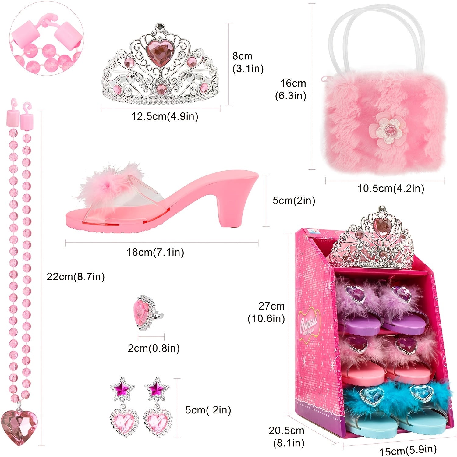 Princess Toddler Dress Up Shoes & Jewelry Set - 3 Pairs