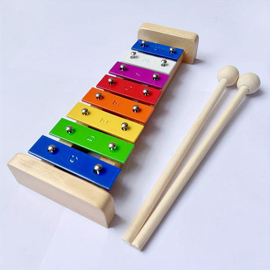 8 Tone Aluminum Xylophone Hand Played Percussion Instrument Ideal for Christmas