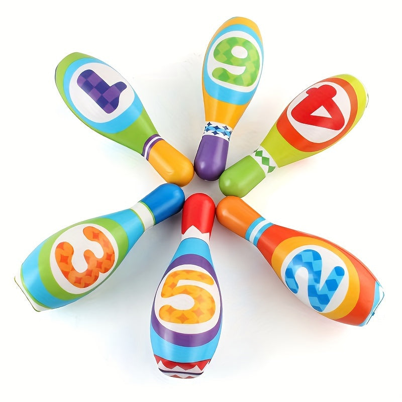 Kids Bowling Set with Soft Cotton Balls and Numbered Pins