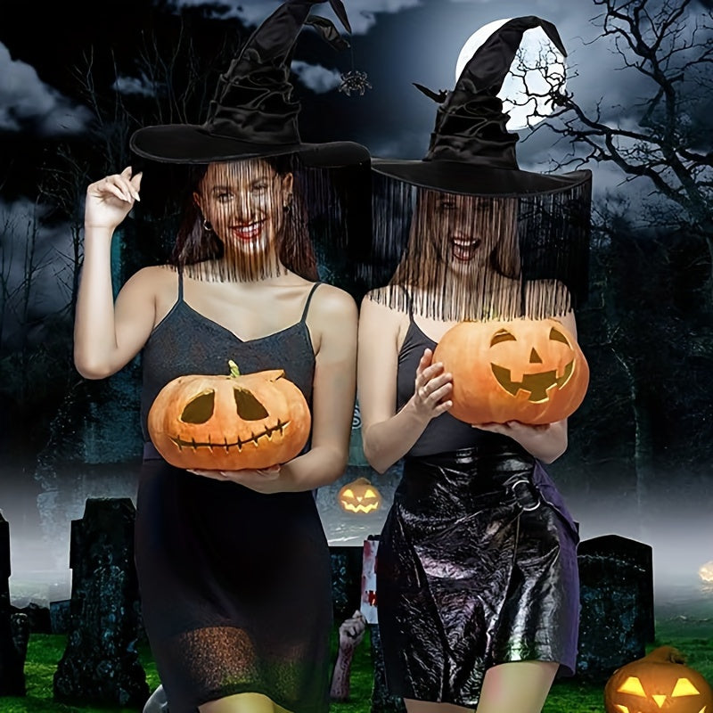 Fairy Tale Witch Hat w/ Spider Pendant for Halloween & Cosplay