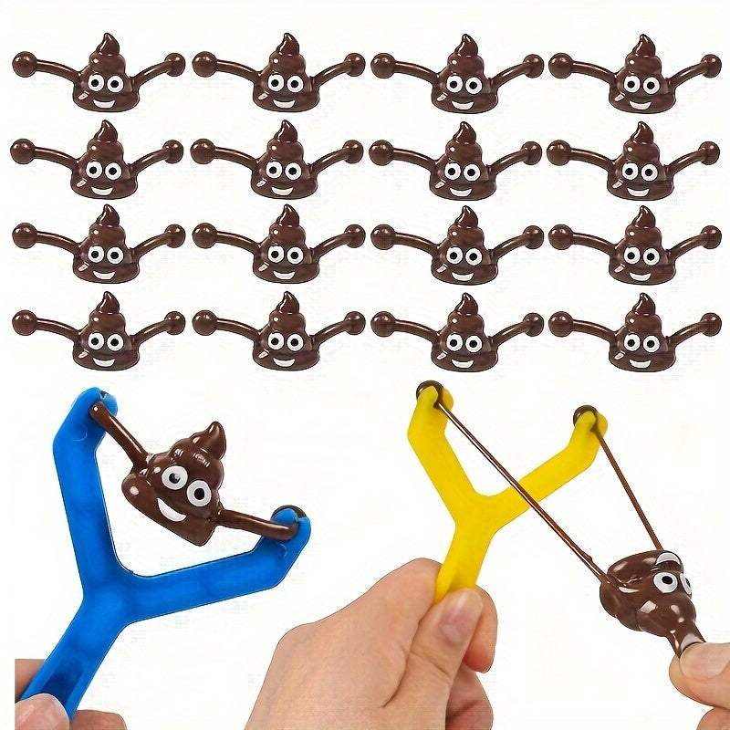 Funny Prank Poop Slingshot Toy Set 6 Pack for Kids Mixed Novelty Gag Gift Poo La