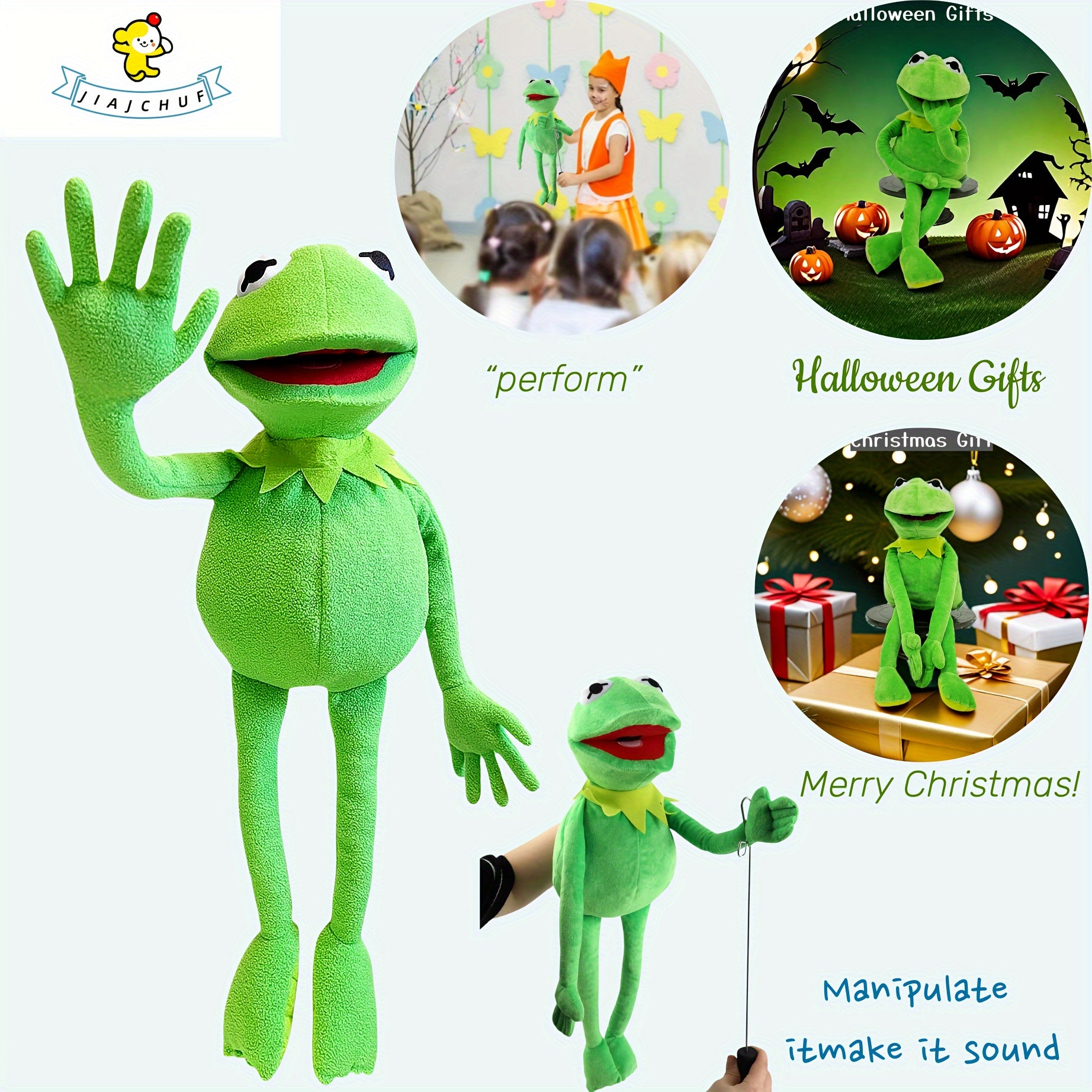 Soft Plush Frog Puppet Figure with Speaking Function