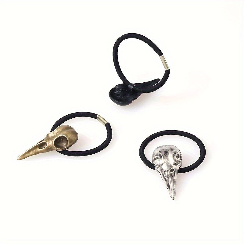 Halloween Punk Style Crow Skull Hair Ties