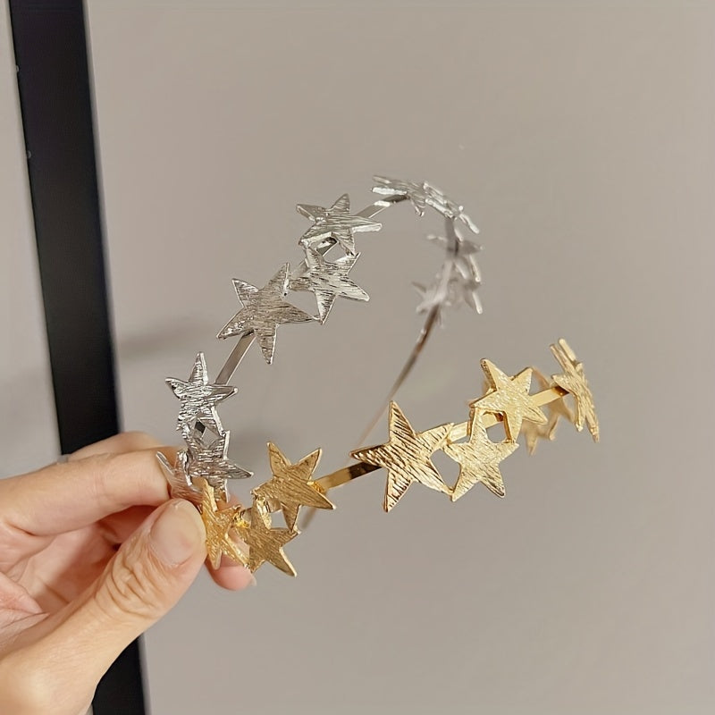 Vintage Inspired Star Geometric Hairband with Leaf Motif