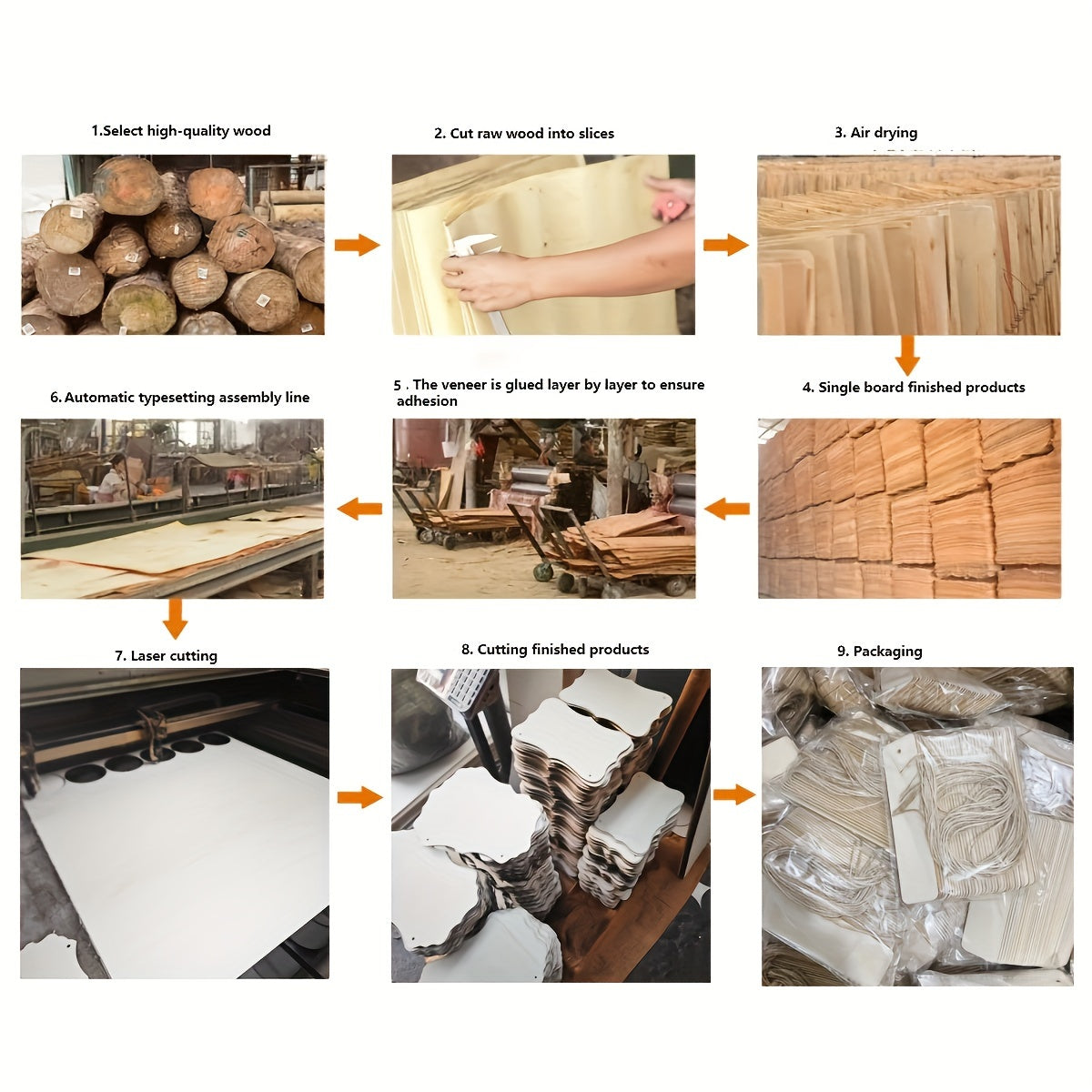 10pcs Wooden Hollow Out Christmas Tree Decorative Hanging Ornaments