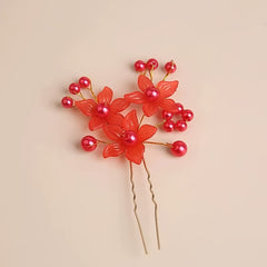 Sweet Flower U Shape Hairpin Girls Party Wedding Princess Hair Accessories