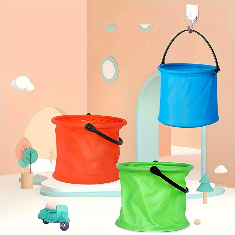 Mini Folding Beach Bucket Durable PVC Outdoor Garden Camping Travel Beach Picnic