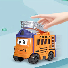 Transforming Truck Playset Fire Truck Bulldozer Toy for Kids Age 3 6