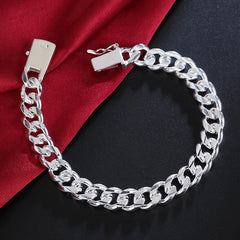 10MM 925 Silver Link Chain Bracelet Jewelry Gift