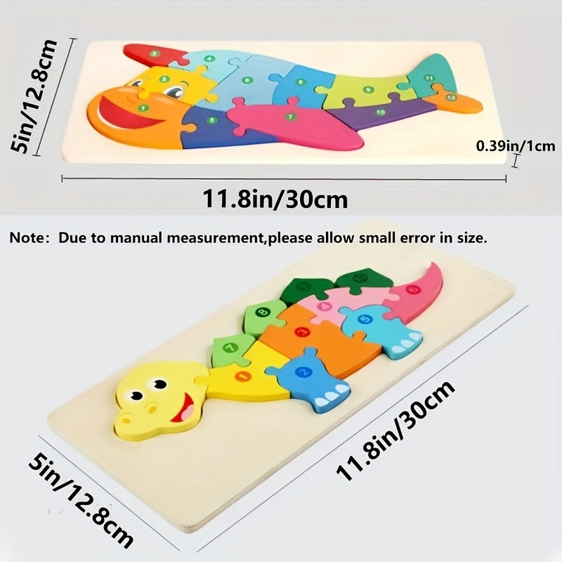 Kids Animal Buckle Wooden Puzzle 1-3 Years Old
