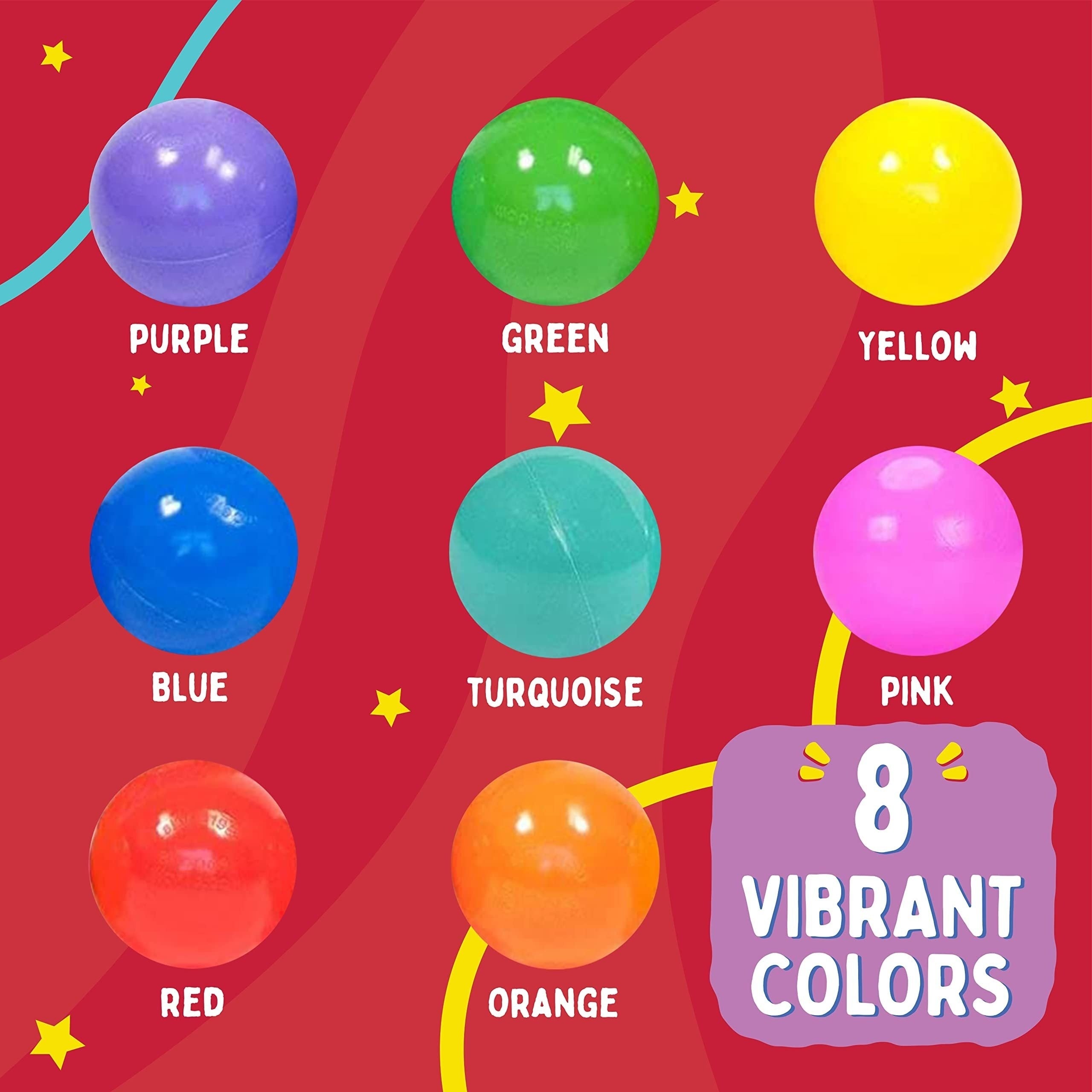 35pcs Mini Ball Pit Balls in 8 Colors Crush Proof Non Toxic for Baby Toddler