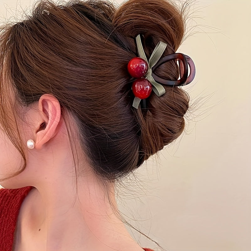 Retro Cherry Hair Claw Clip for Women Girls