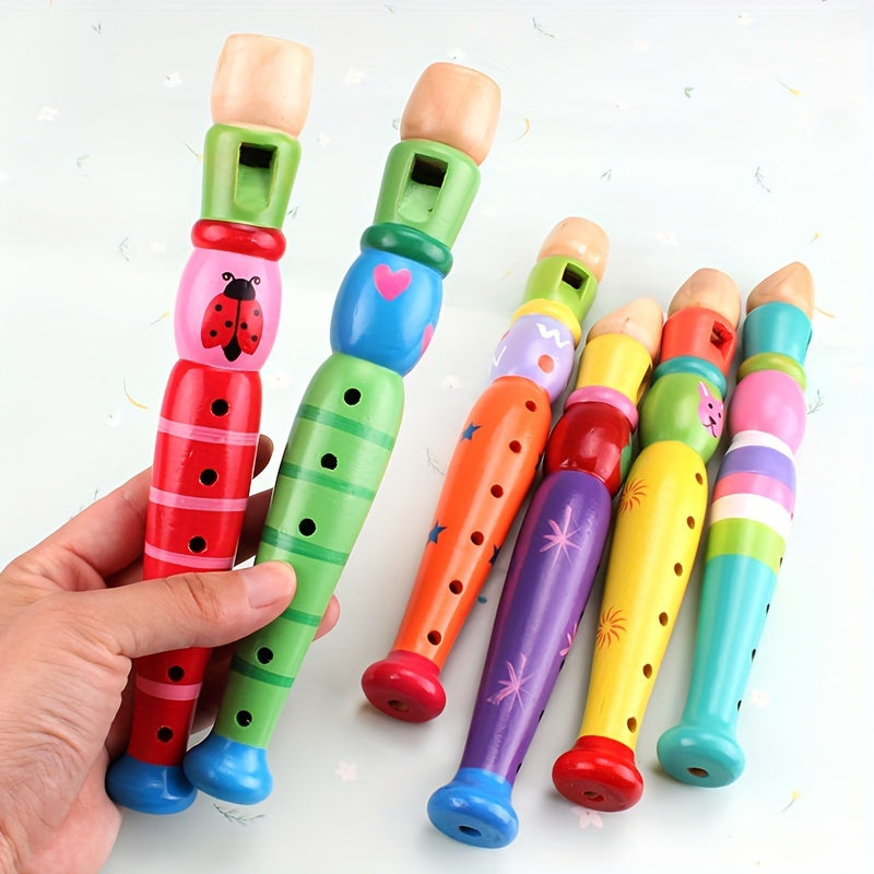 Kids Wooden Cartoon Flute Recorder - Perfect Christmas Gift for Music Lovers