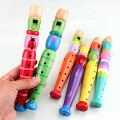 Kids Wooden Cartoon Flute Recorder - Perfect Christmas Gift for Music Lovers