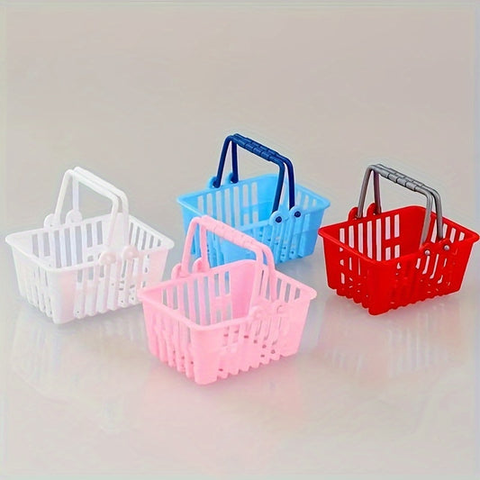 4pcs Mini Shopping Basket Toys Supermarket Basket Dollhouse Decor Furniture