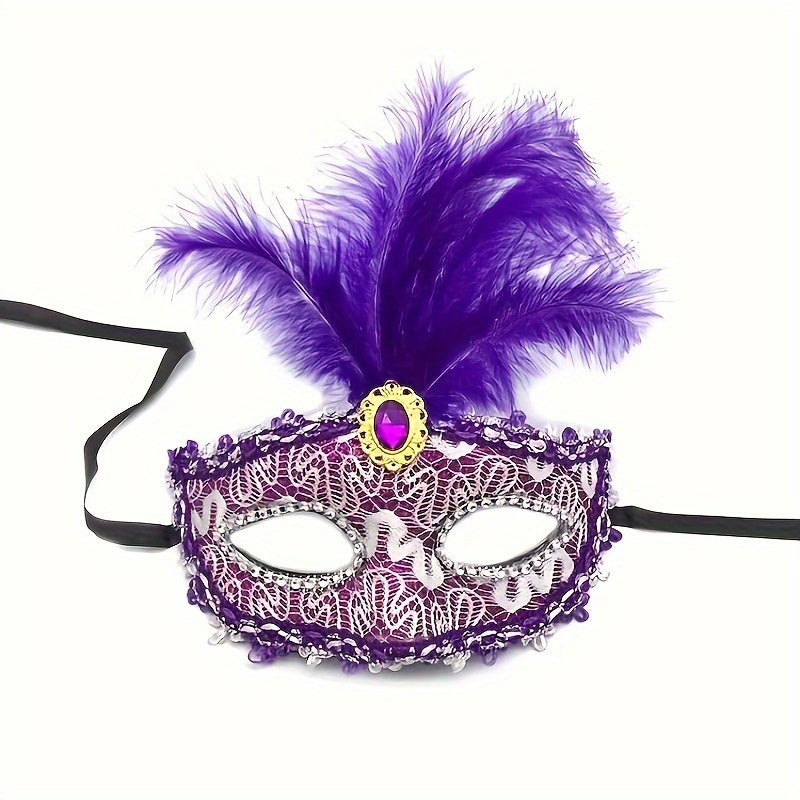 Angel Half Face Feather Mask Halloween Christmas Masquerade Accessory