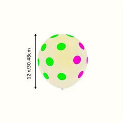 Neon Glow Balloons UV Blacklight Latex Balloons Mixed Polka Dot Reusable