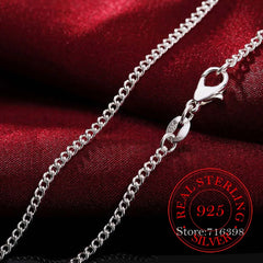 16-30 inch Thin 925 Sterling Silver 2mm Side Chain Necklace for Women Girls Kids